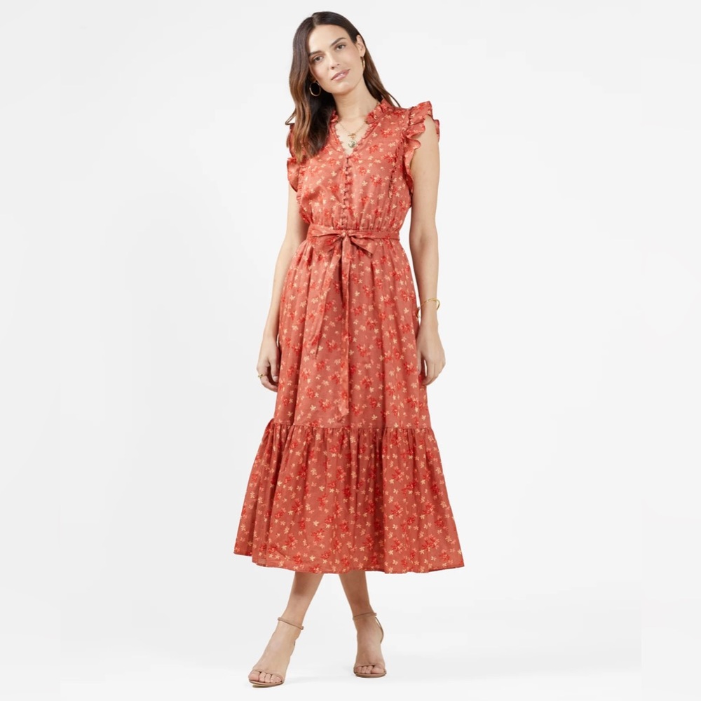 Outerknown Canyon Dress in Coral Superbloom